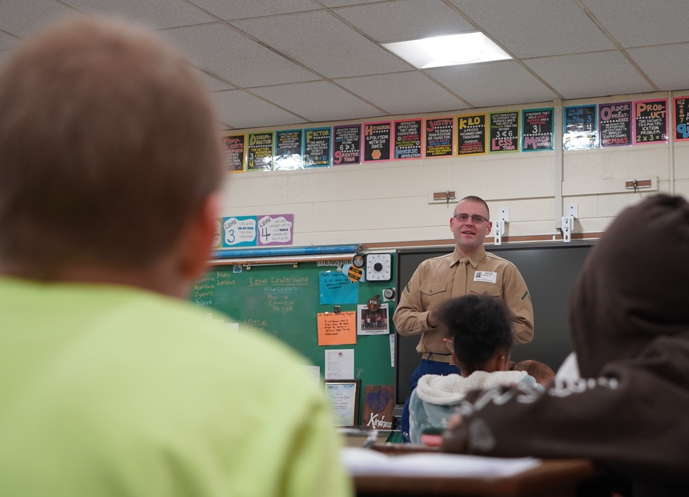 Marine Corps Security Force Regiment (MCSFR) supports career day event in Newport News, Virginia