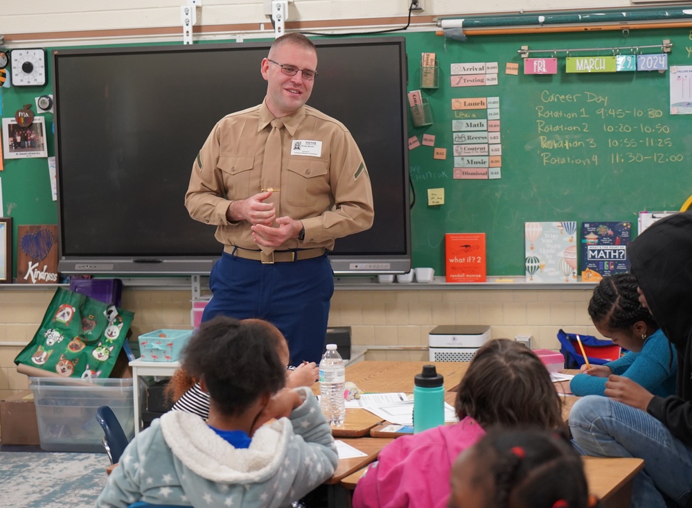 Marine Corps Security Force Regiment (MCSFR) supports career day event in Newport News, Virginia