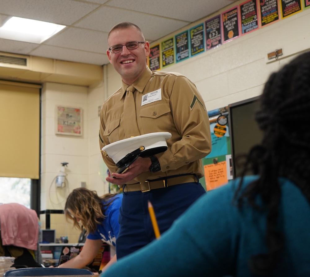 Marine Corps Security Force Regiment (MCSFR) supports career day event in Newport News, Virginia