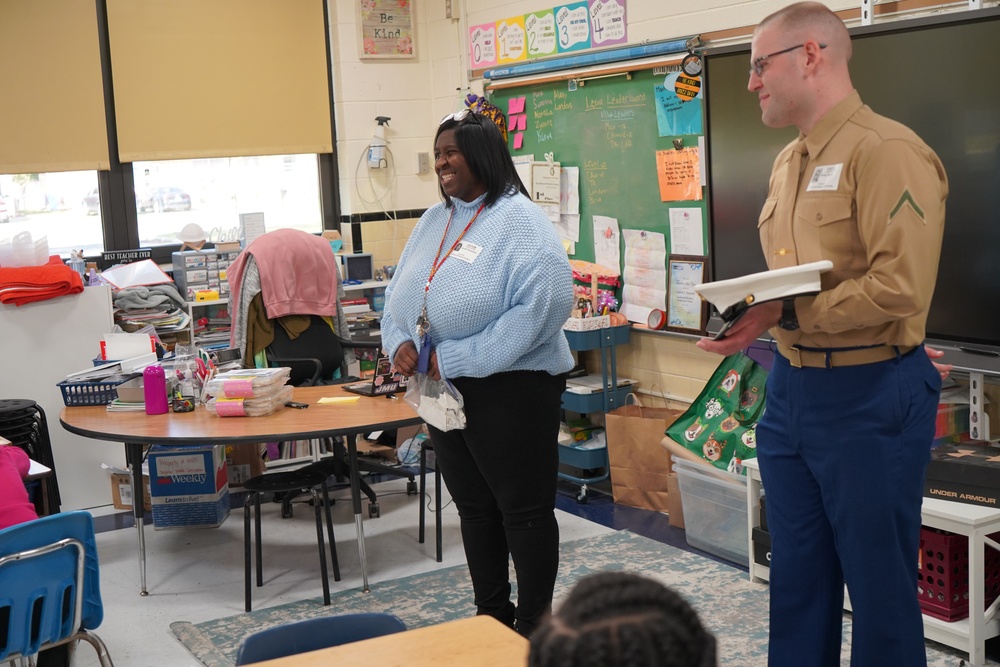 Marine Corps Security Force Regiment (MCSFR) supports career day event in Newport News, Virginia