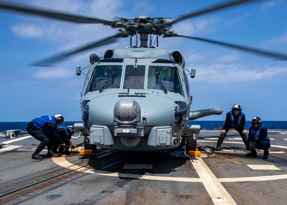 Sailors Conduct Flight Operations Aboard USS Dewey While Conducting Operations in the Philippine Sea, March 28