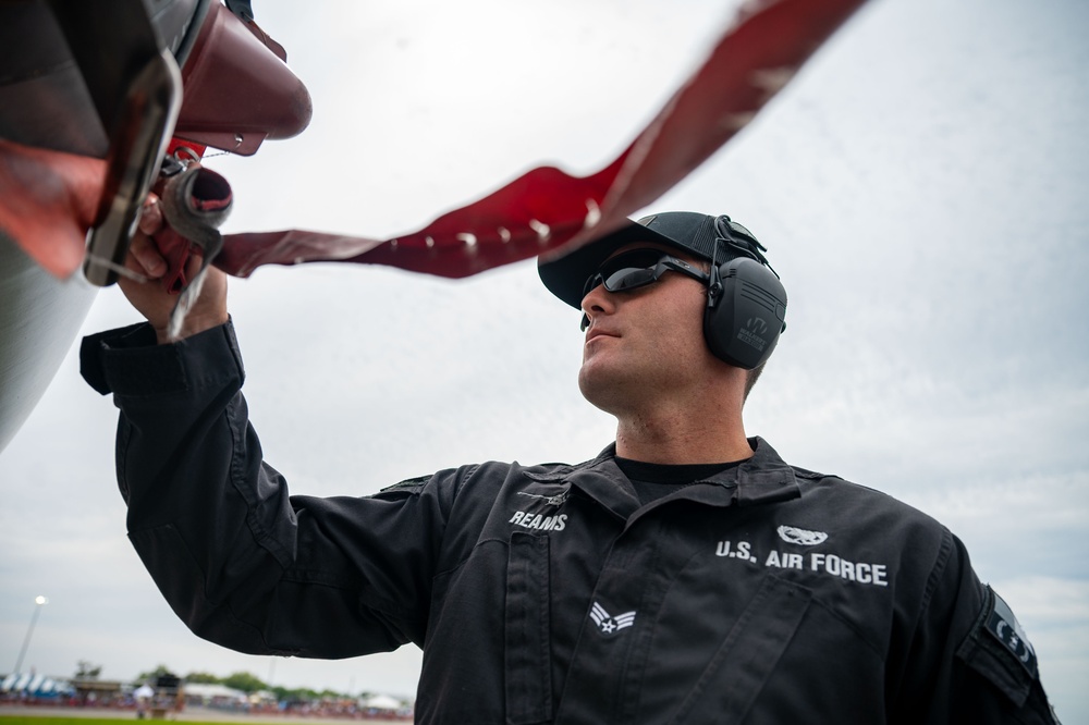 The F-16 Viper Demonstration Team perform at the New Orleans Air Show