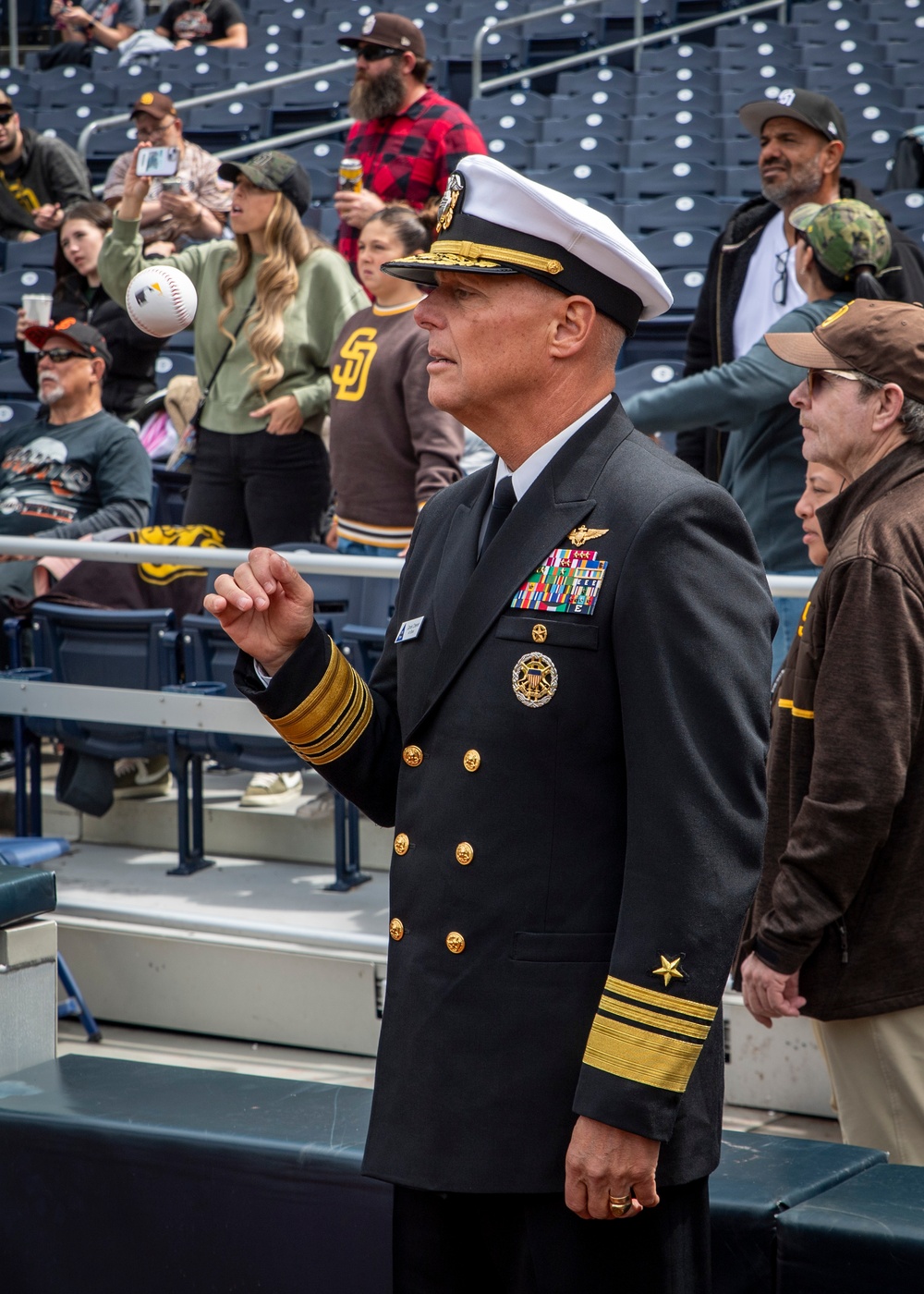 Vadm. Cheever Throws Ceremonial First Pitch at San Diego Padres vs San Francisco Giants Game