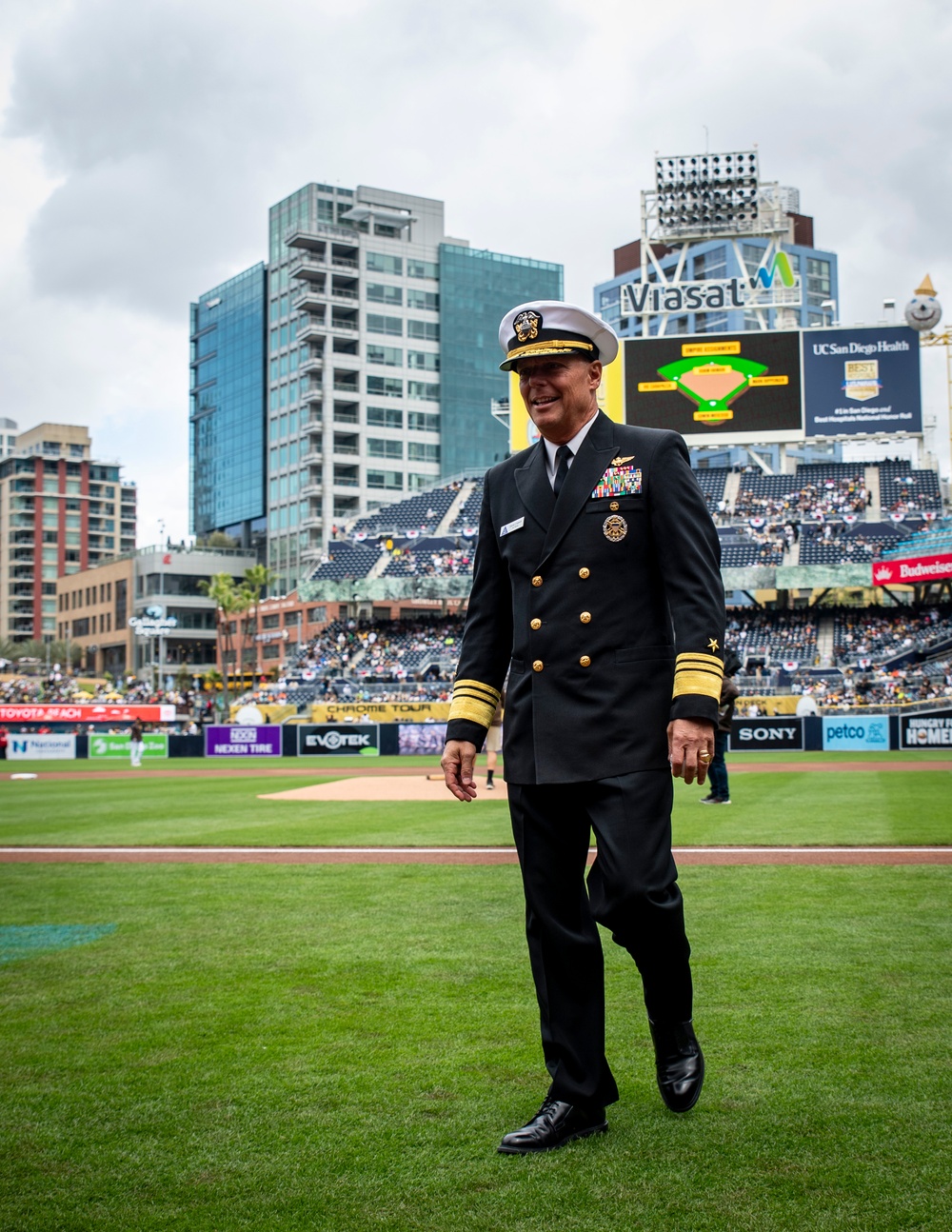 Vadm. Cheever Throws Ceremonial First Pitch at San Diego Padres vs San Francisco Giants Game