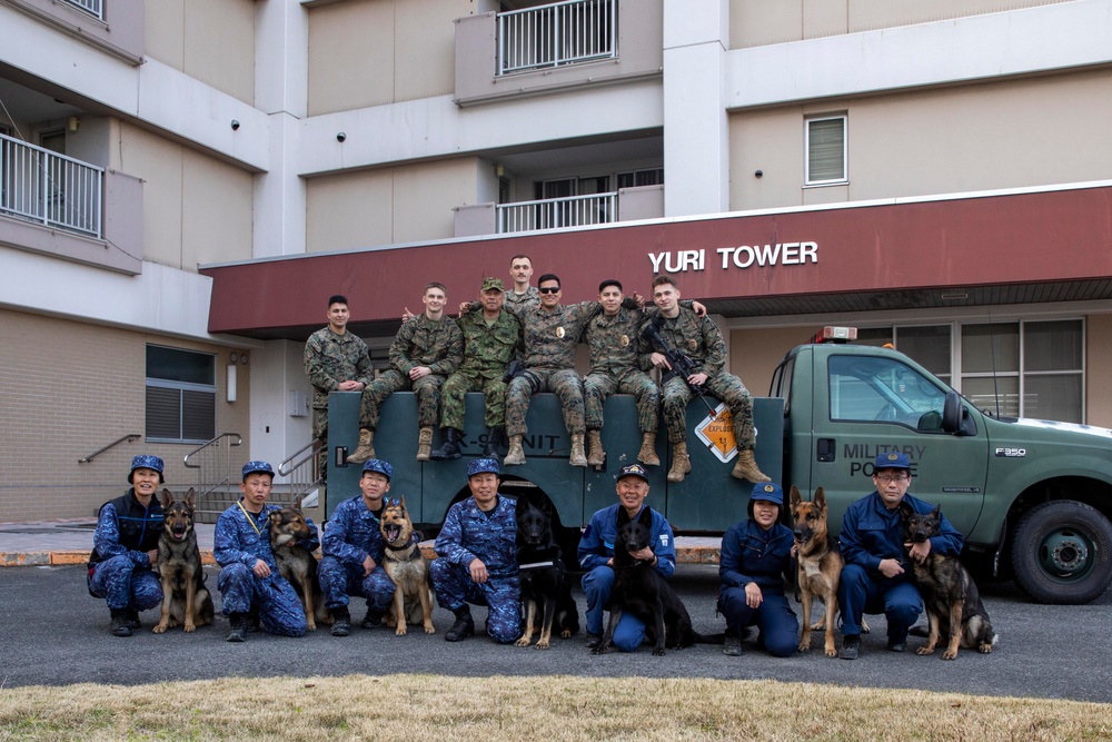 All Bite: U.S. Marines train Japan Maritime Self-Defense Force military working dogs to identify improvised explosive devices.