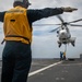 USS Mobile (LCS 26) conducts underway replenishment with USNS Wally Schirra (T-AKE 8) in South China Sea