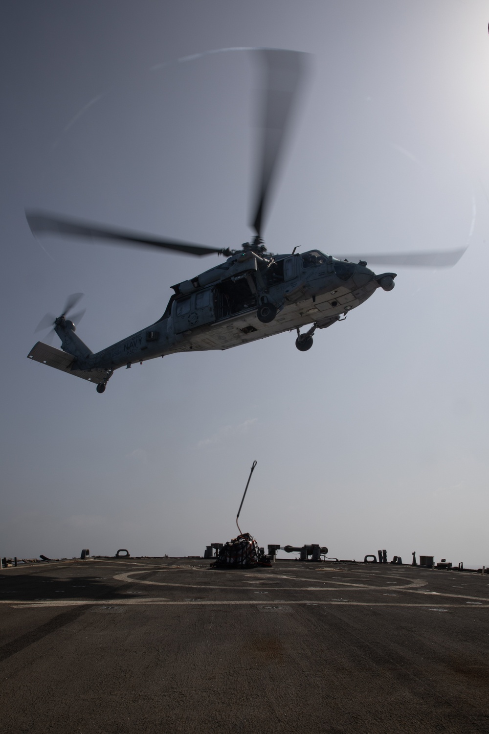 USS Laboon (DDG 58) Conducts a Vertical Replenishment in the Red Sea