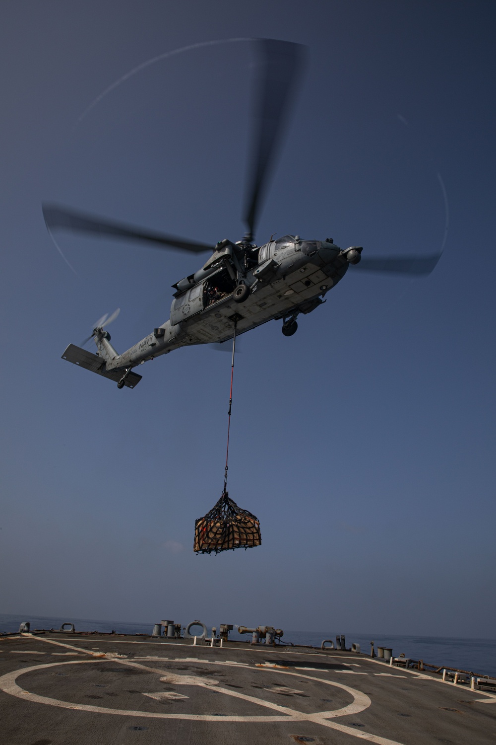 USS Laboon (DDG 58) Conducts a Vertical Replenishment in the Red Sea