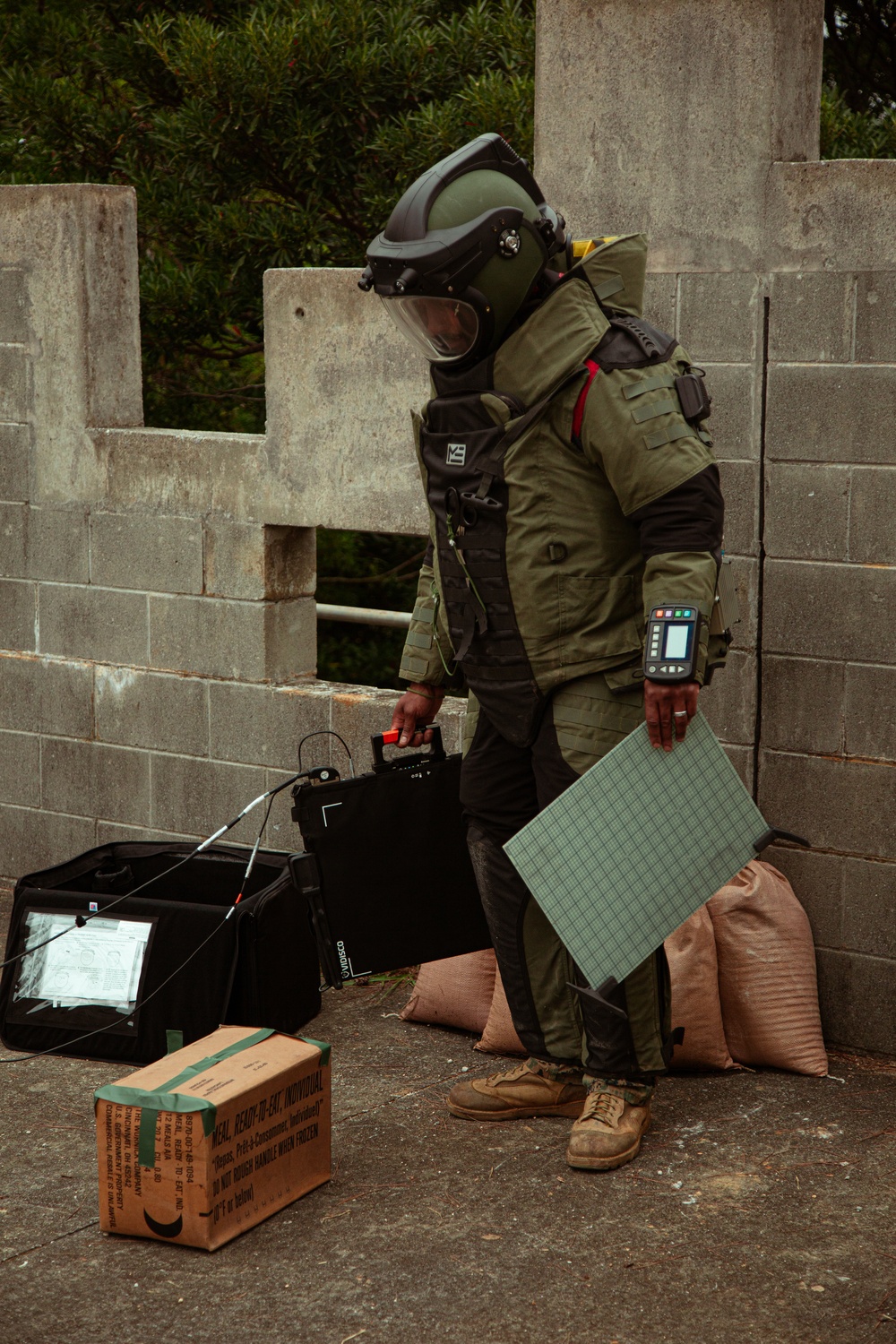 US Marines with Marine Wing Support Squadron 172 train to counter the threat of improvised explosive devices