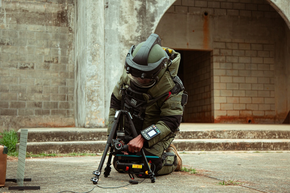 US Marines with Marine Wing Support Squadron 172 train to counter the threat of improvised explosive devices