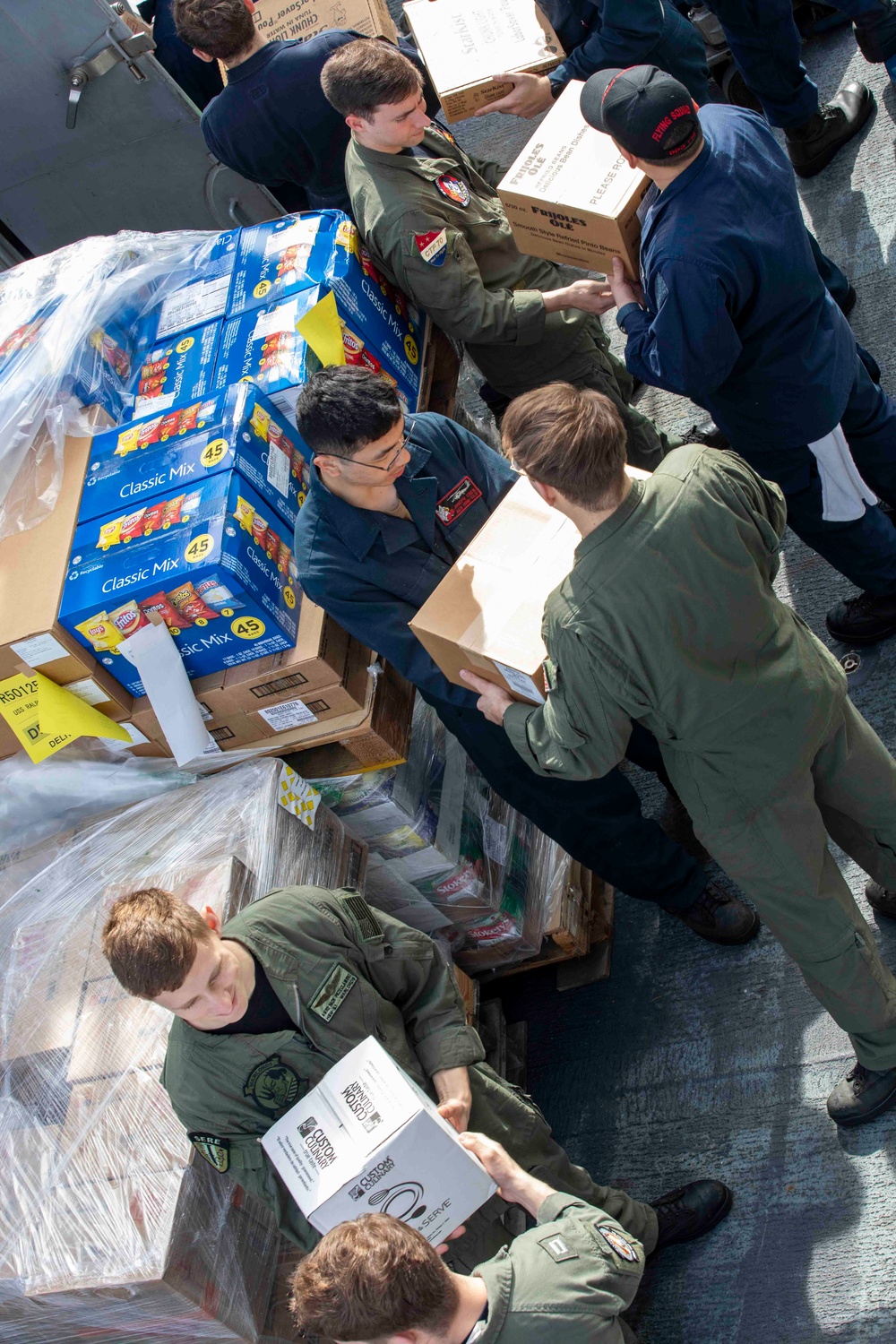 USS Ralph Johnson Conducts Replenishment-At-Sea with USNS Yukon.