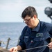 USS Ralph Johnson Conducts Replenishment-At-Sea with USNS Yukon.