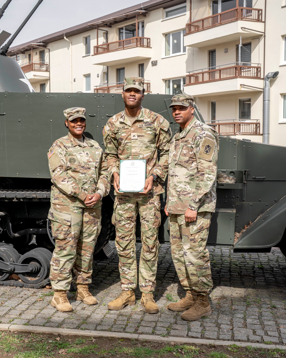 10th AAMDC Cpl. Kaleb Zellars promotion