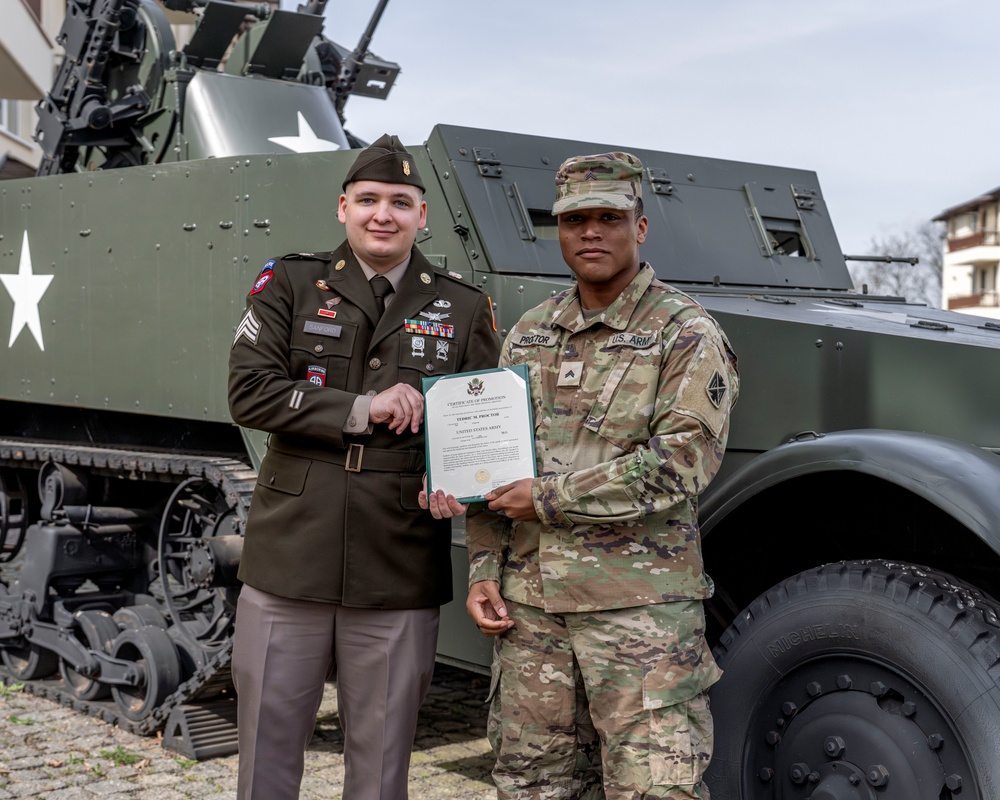 10th AAMDC Cpl. Tedric Proctor promotion