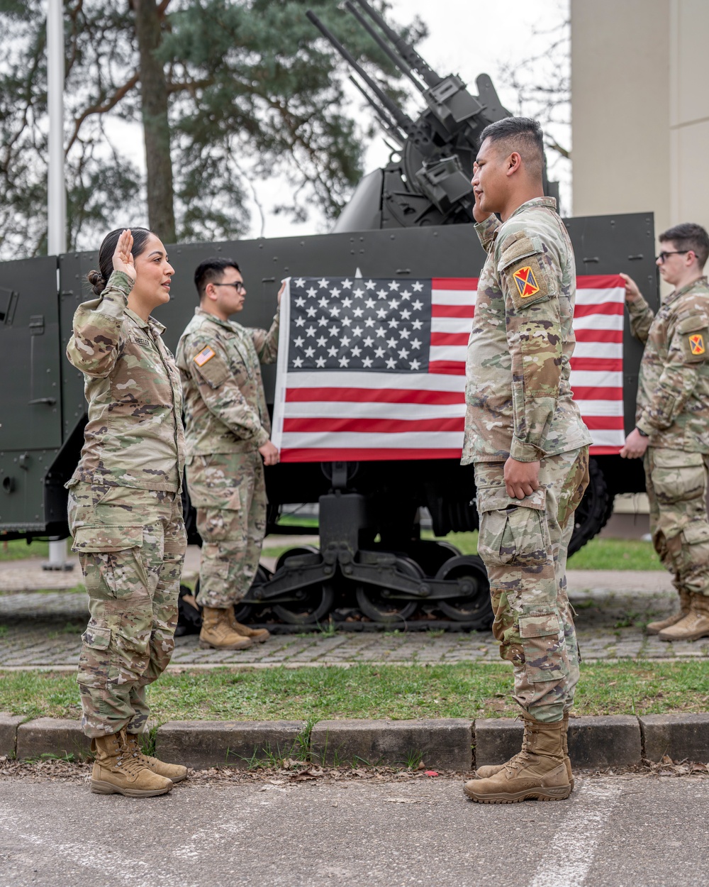 10th AAMDC Cpl. Michael James reenlistment ceremony