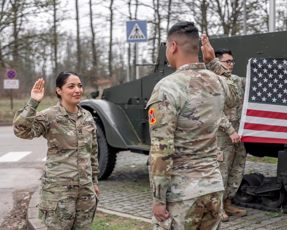 10th AAMDC Cpl. Michael James reenlistment ceremony
