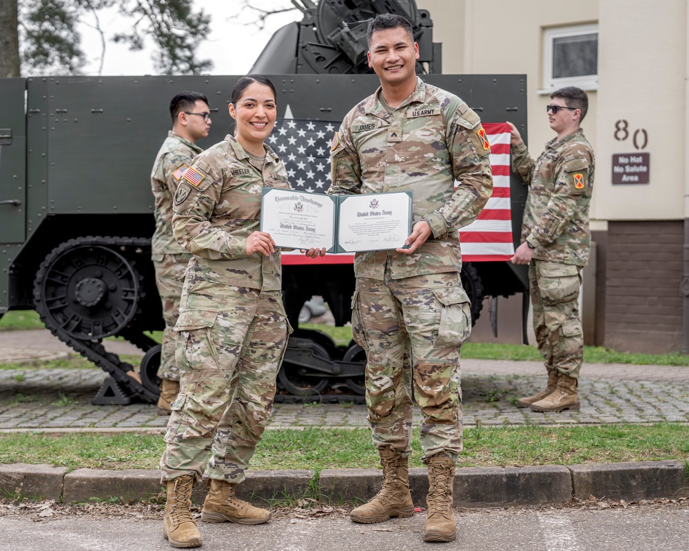 10th AAMDC Cpl. Michael James reenlistment ceremony