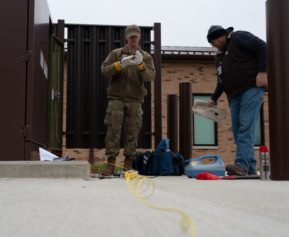 509th Civil Engineering Squadron conduct underground cable survey