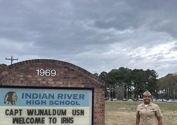 Naval Air Force Atlantic Nuclear-Trained Officer Shares Experiences Serving in the Navy with Indian River High School during Career Day