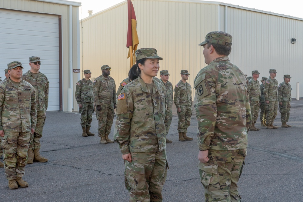 Newly promoted 169th Field Artillery Brigade Officers