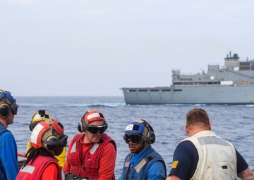 USS Mason Conducts A Replenishment at  Sea With USNS Supply in the Red Sea