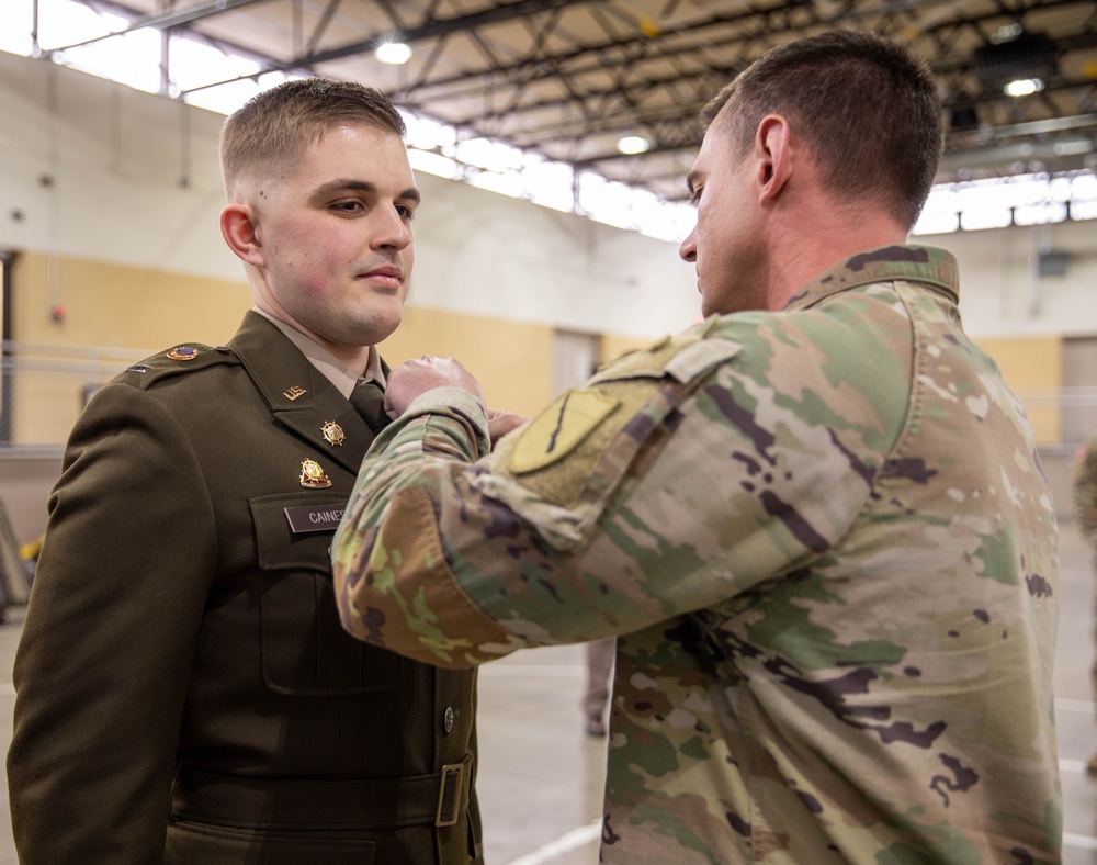 1st Lt. Lawrence Caines swears in as a Chaplain Candidate