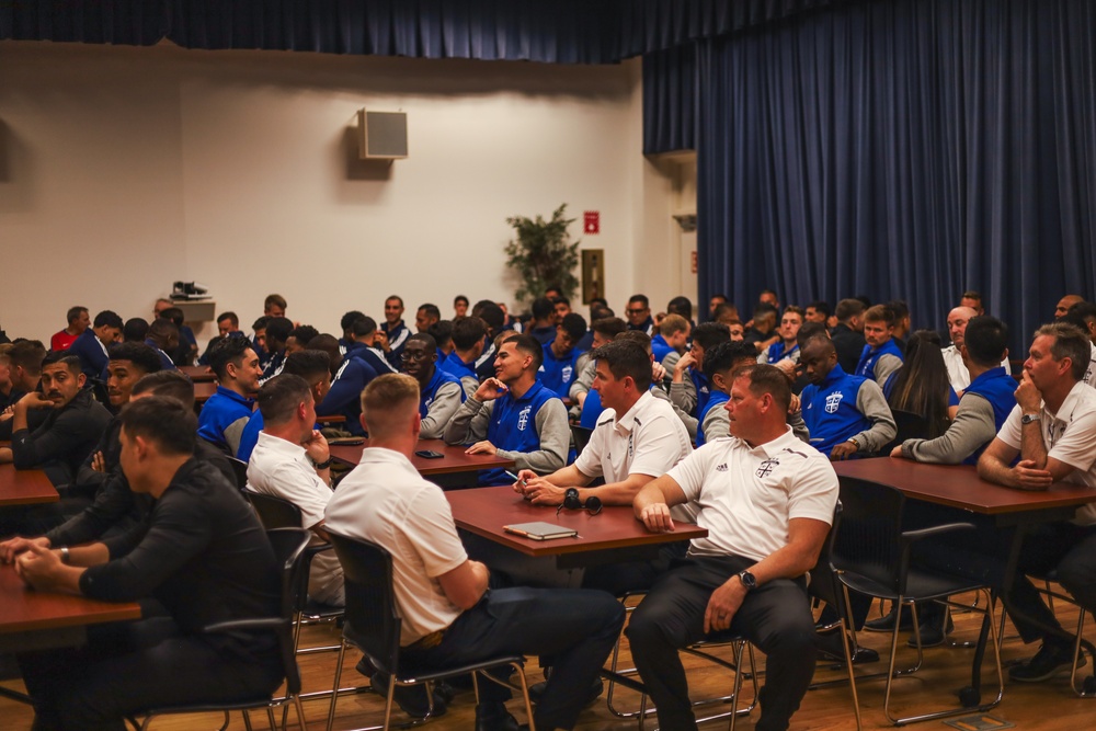 MCLB Albany welcomes the U.S. Armed Forces Soccer Teams