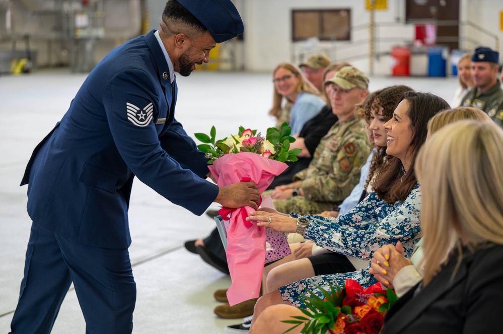 Third Air Force welcomes incoming commander, Maj. Gen. Paul Moga during change of command