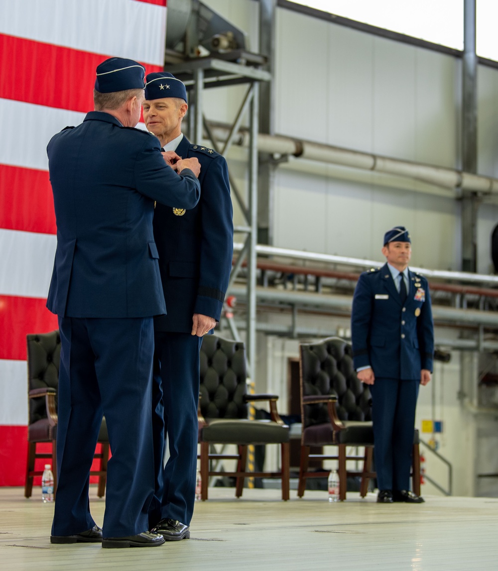 Third Air Force welcomes incoming commander, Maj. Gen. Paul Moga during change of command