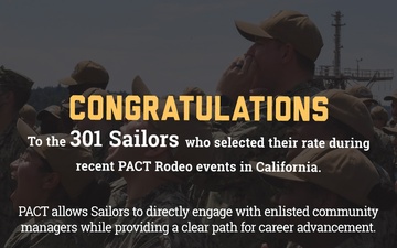 PACT Designates Rates for More Than 300 Sailors
