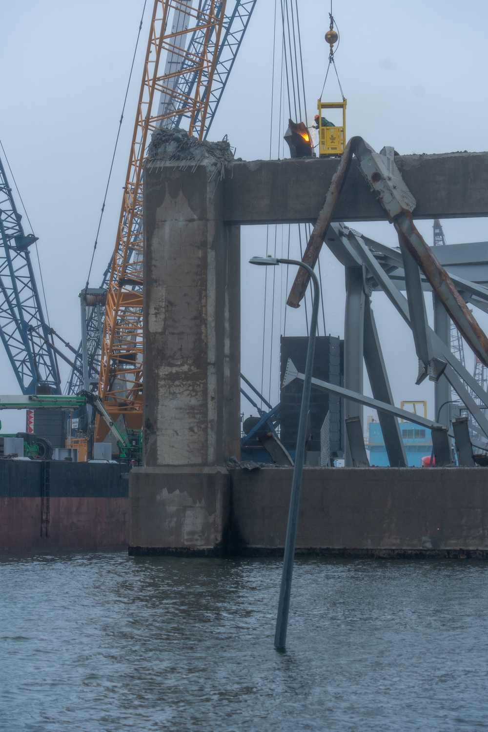 Key Bridge debris removal continues