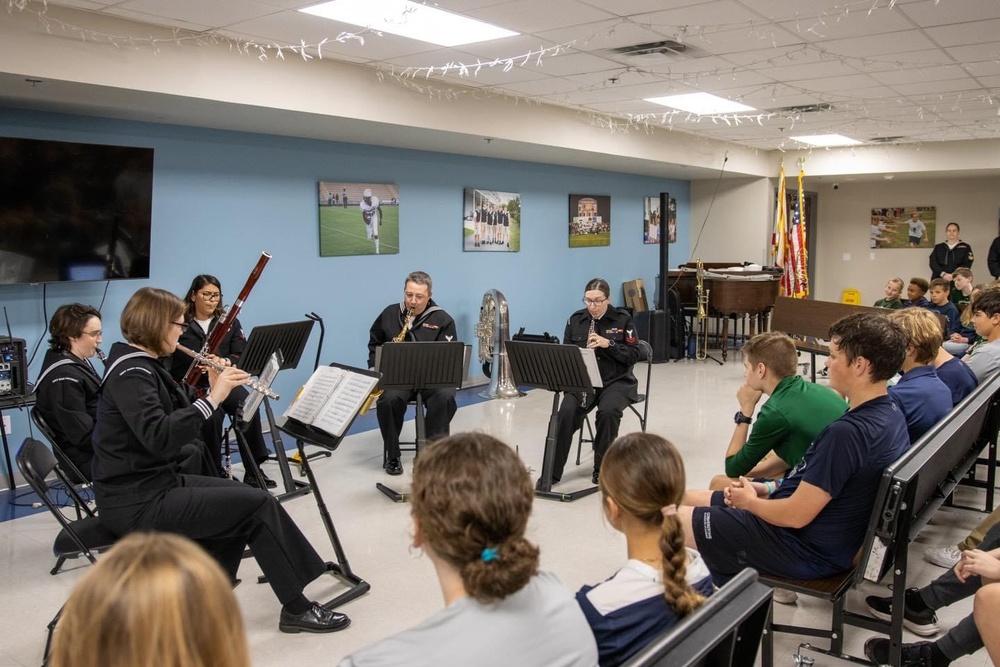 Navy Band Southeast Fair Winds Woodwind Quintet performs at Cornerstone Classical Academy