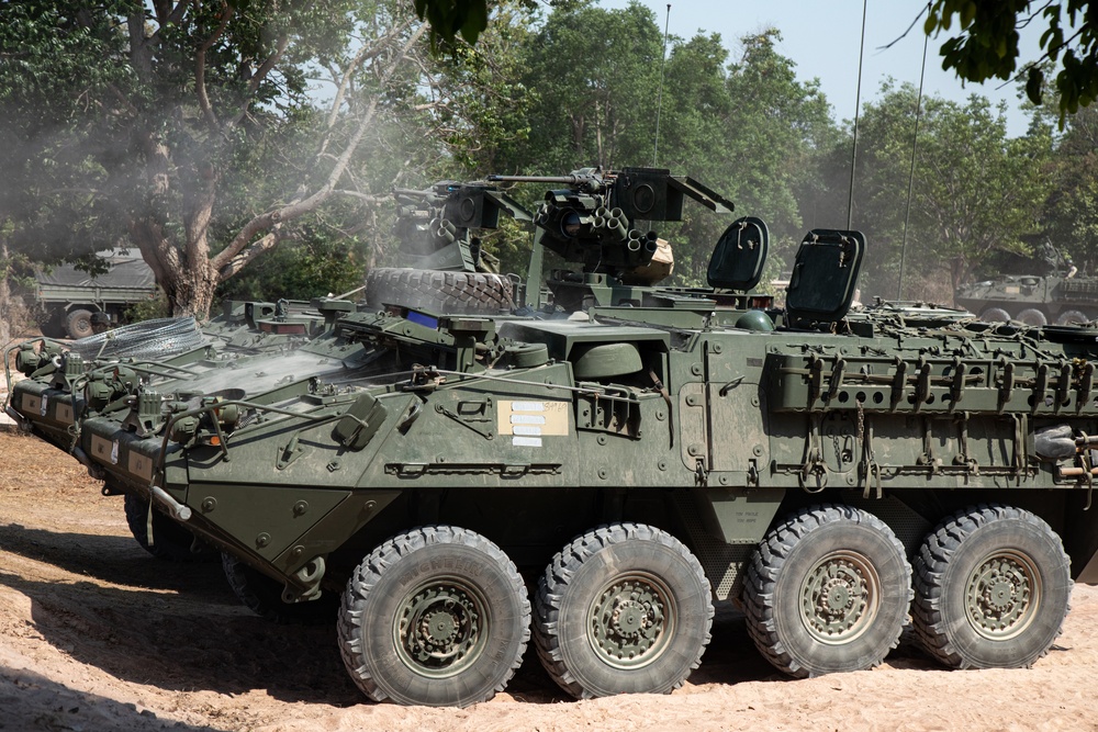 2-2 SBCT platoon live fire exercises in Sa Kaeo Province during Cobra Gold 2024