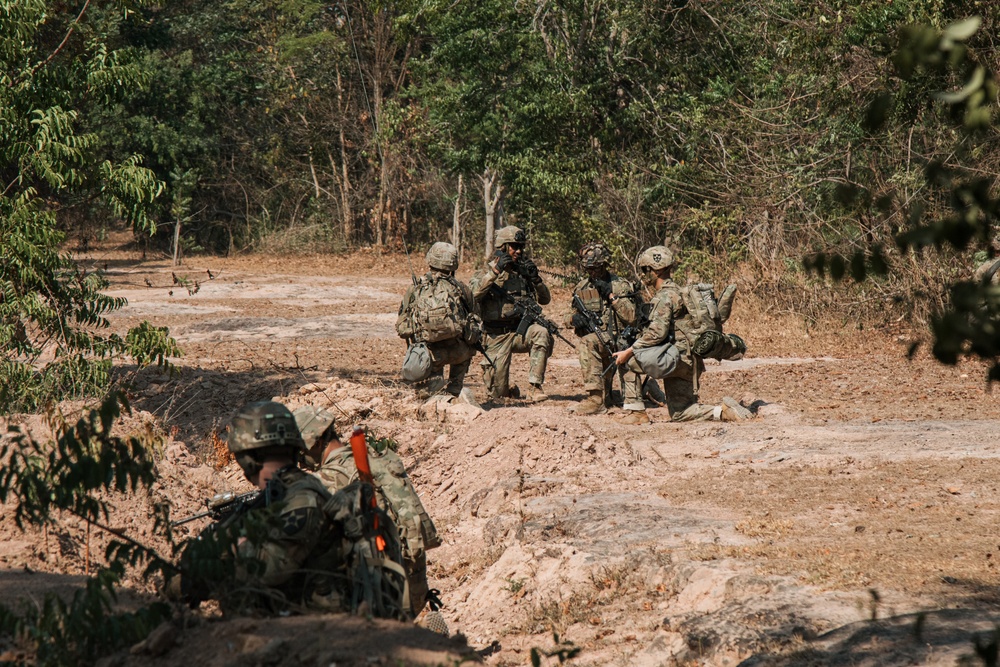 2-2 SBCT platoon live fire exercises in Sa Kaeo Province during Cobra Gold 2024