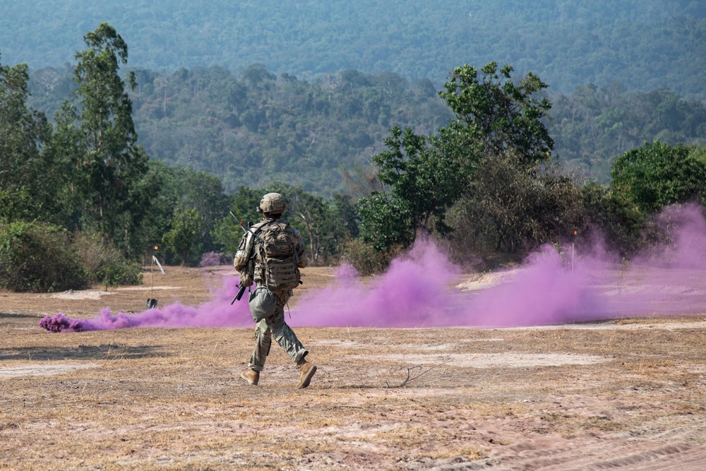 2-2 SBCT platoon live fire exercises in Sa Kaeo Province during Cobra Gold 2024