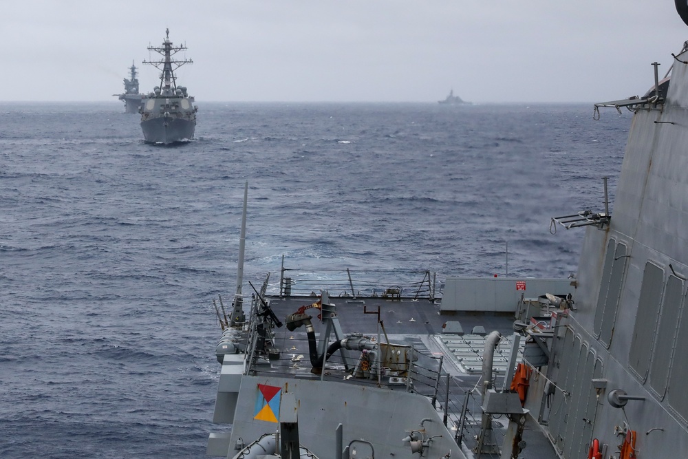 The USS Howard prepares for a live-fire exercise in the Philippines Sea