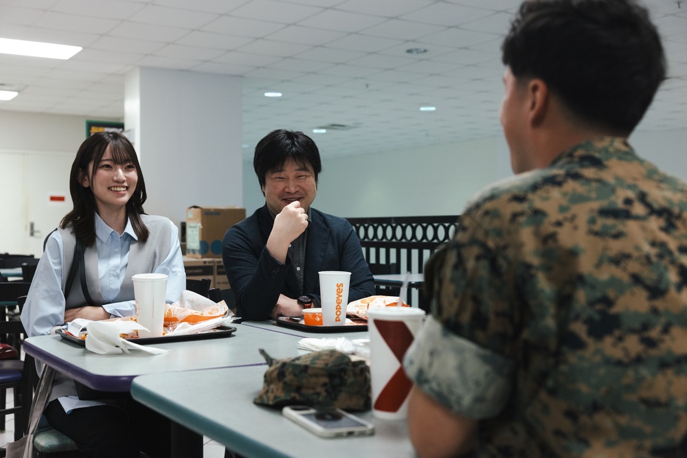 Students attending Meikai University vist Camp Hansen to learn about the US-Japan Alliance