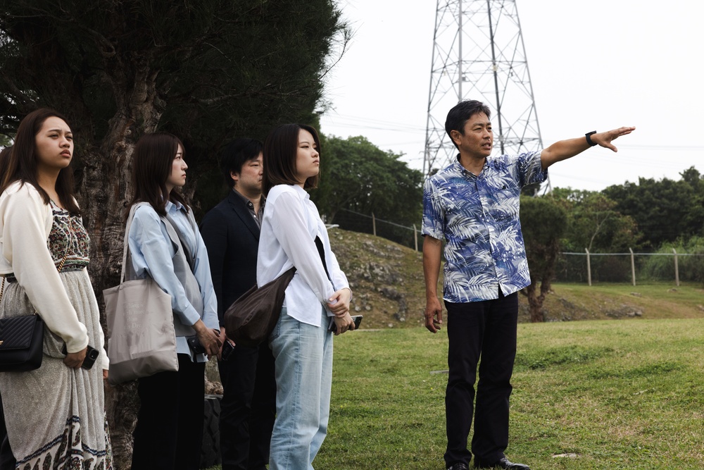 Students attending Meikai University vist Camp Hansen to learn about the US-Japan Alliance