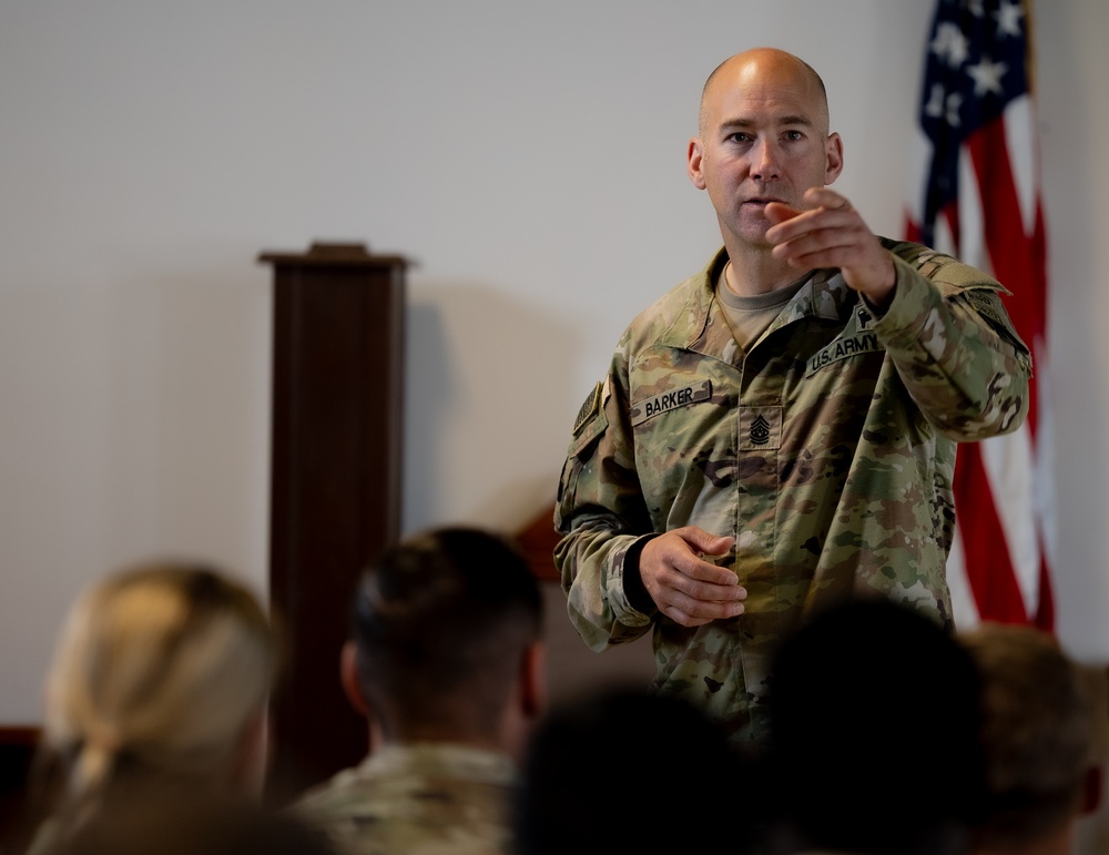 XVIII ABN CORPS - CSM Bryan Barker leads NCOPD at Mihail Kogalniceanu Air Base Romania