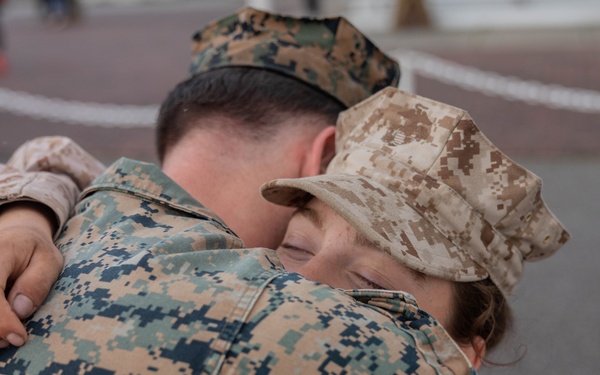 Pvt Analise Yacone receives eagle, globe and anchor