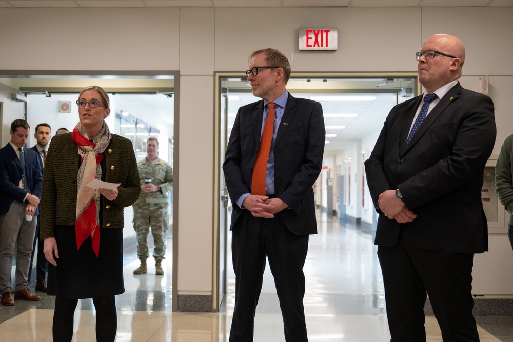 DASD for European and NATO Policy delivers remarks at Sweden, Finland flag unfurling