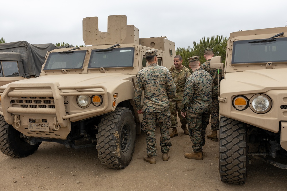 U.S. Marines with 25th Marine Regiment conduct an Amphibious Intelligence SMEE with Chilean Marines