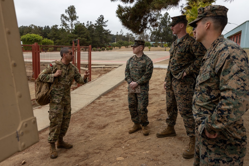 U.S. Marines with 25th Marine Regiment conduct an Amphibious Intelligence SMEE with Chilean Marines