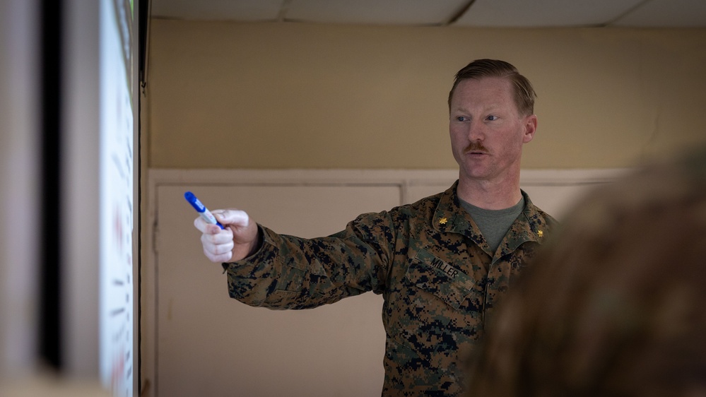 U.S. Marines with 25th Marine Regiment conduct an Amphibious Intelligence SMEE with Chilean Marines