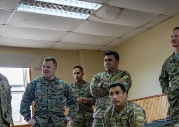 U.S. Marines with 25th Marine Regiment conduct an Amphibious Intelligence SMEE with Chilean Marines