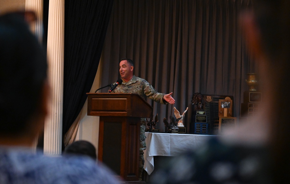 Crow 01 presides over OTS graduation, commissions first wing graduate