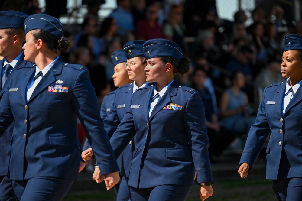 Crow 01 presides over OTS graduation, commissions first wing graduate