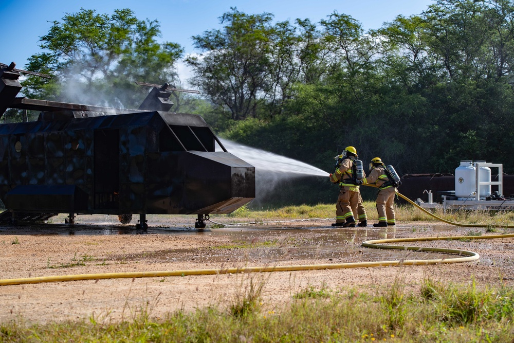 PMRF Fire and Emergency Services Department Conducts Live Fire Training With Lihue Airport Fire Department.