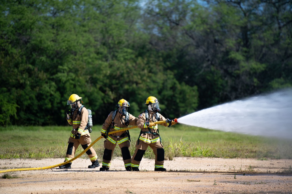 PMRF Fire and Emergency Services Department Conducts Live Fire Training With Lihue Airport Fire Department.