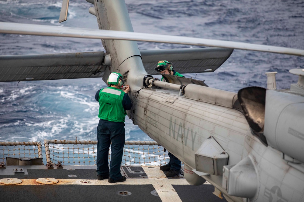 USS Ralph Johnson Conducts Flight Quarters.